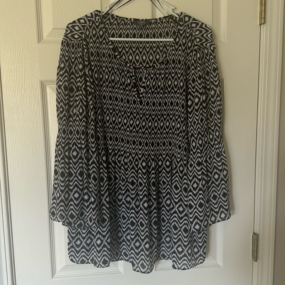 Black and white blouse